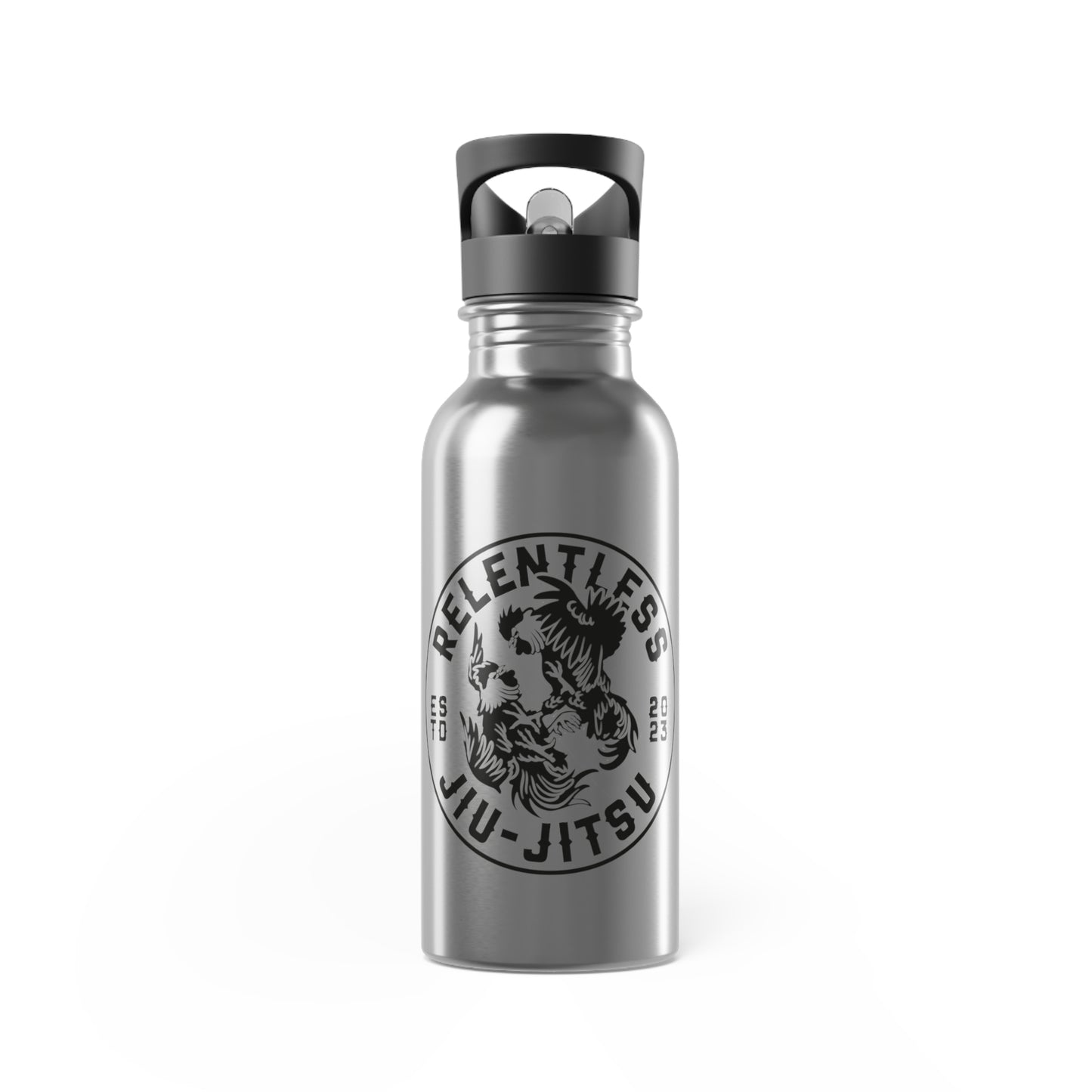 Relentless Jiu-Jitsu Stainless Steel Water Bottle with Straw - 20oz Sports Hydration
